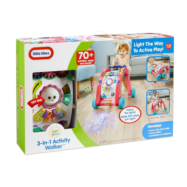 3 in 1 Activity Walker Pink