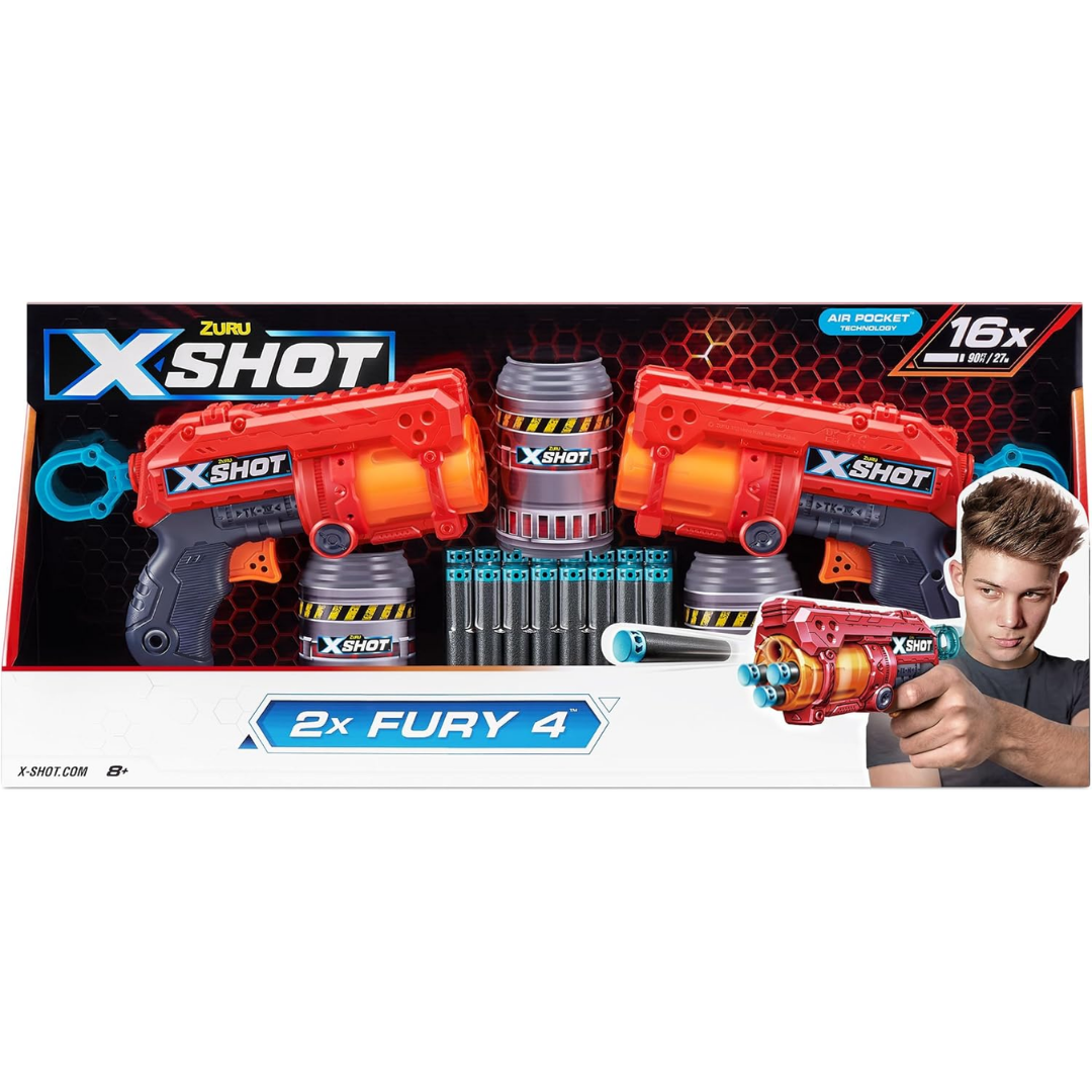 ZURU X-SHOT- EXCEL-FURY 4 2PK