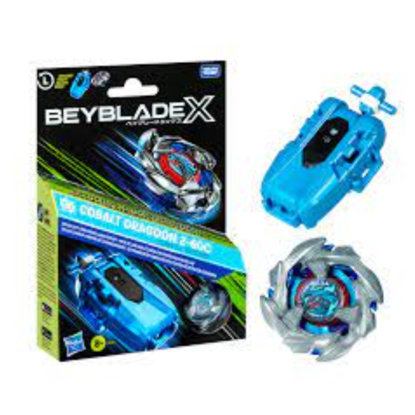 Beyblade X Cobalt Dragoon 2-60C Deluxe Left-Spin String Launcher Set