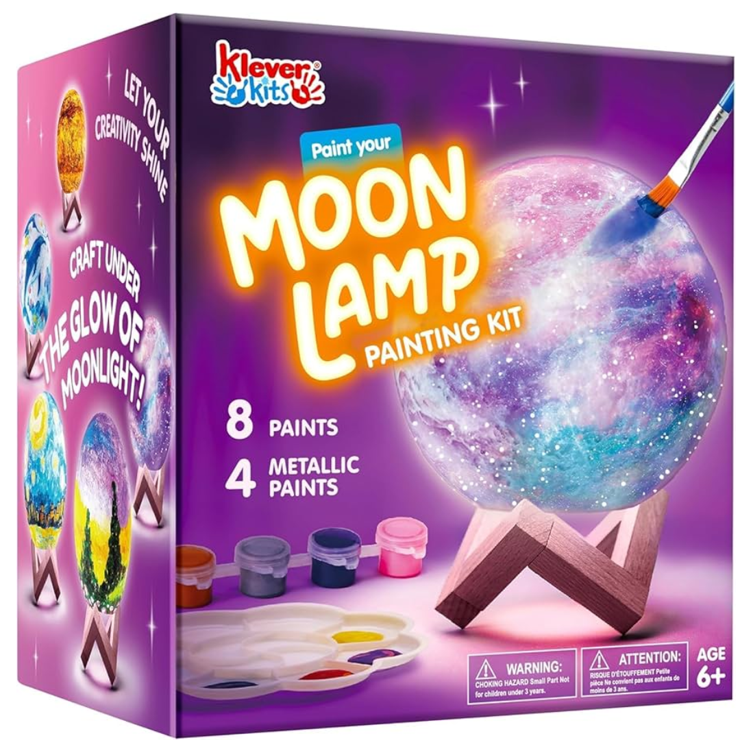 5565656565665565 Klever Kits DIY 3D Moon Night Light, Paint Your Own Moon Lamp Kit Galaxy Lamp - Image 1