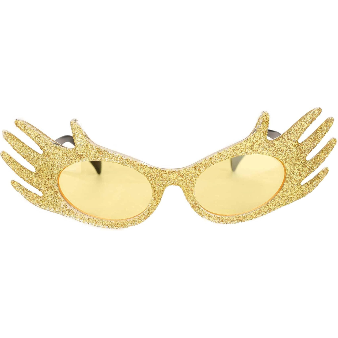 kkkkkkkkkkkkk Gold Glitter Hands Glasses - Image 1